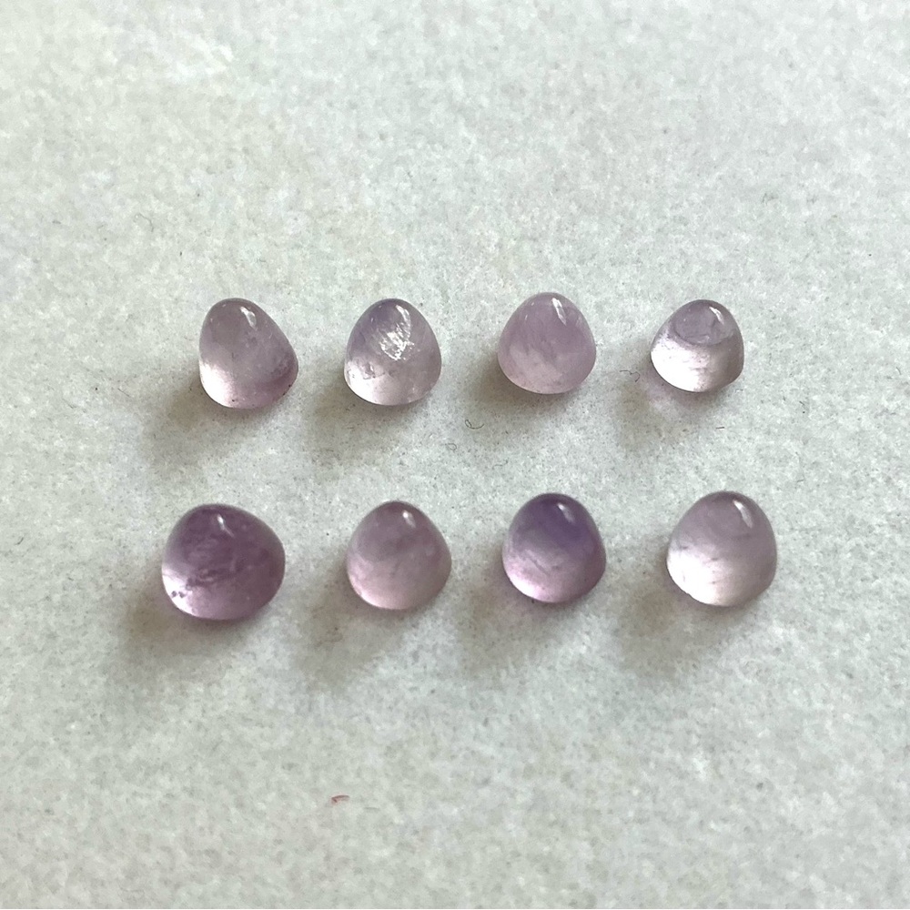 Lavender Amethyst Designer Bullet Cut 3 Star Cabochons -Ready to Set - c 7.5 tcw